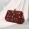 Vintage Women's Bags Leopard Pattern Embroidered Sequins Frame Evening Clutch Bags