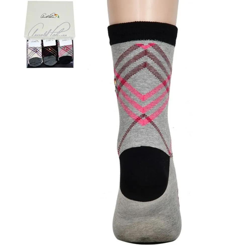 Arnold Palmer Stylish Color Combination Ladies' Diagonal Check Mid-calf Socks