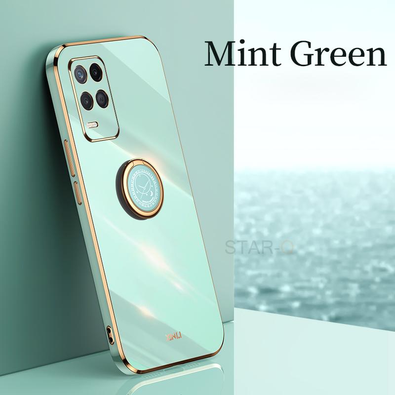 Luxury Plating Gold Frame Phone Case On For Oppo Realme 8 Pro 4g Realme8 8pro Soft Silicone Tpu Back Cover