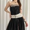 Vintage Women's Rivet Belt Gothic Dress Jeans Belt Niche Leather Waist Belt  Streetwear