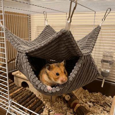 Thickened Double Layered Bird Hammock Warm Plush/Cooling Soft Cozy Double-sided Hamster Hammock Fluffy Pet Sleeping Bag Winter