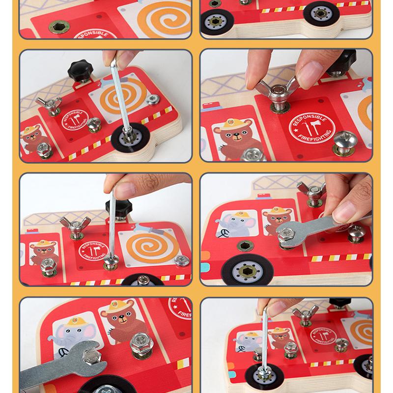 Montessori Screw Driver Board Educational Sensory Toy Preschool Wooden Toy Wooden Educational Toy for Toddler Skill Learning Toy