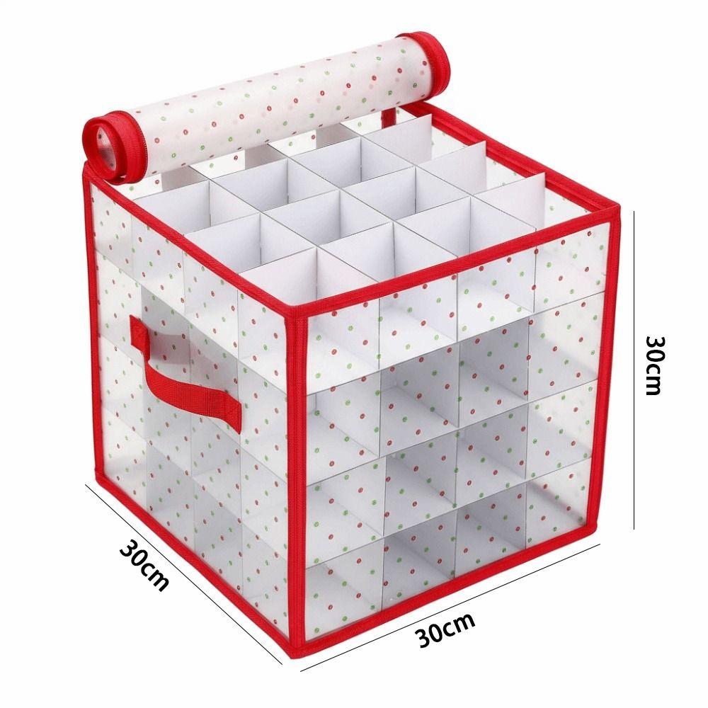 Convenient 64-Compartment Christmas Decoration Ball Storage Box Foldable Multi-Functional Storage Bag with Dividers Organizer