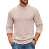 Maglione da Uomo a Manica Lunga con Collo Alto e Bordi a Coste - Morbido Pullover in Maglia per Strati Autunnali Invernali, Uso Quotidiano e Business Casual.