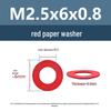 Yigu Red Mica Paper Washer Gasket M2-M20 Flat Washer