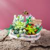 Mini Bonsai klocki do budowy kwiat kreatywna roślina kwiat wiśni drzewo doniczkowe bukiet DIY ozdoby do domu montaż zabawek prezent dla przyjaciela