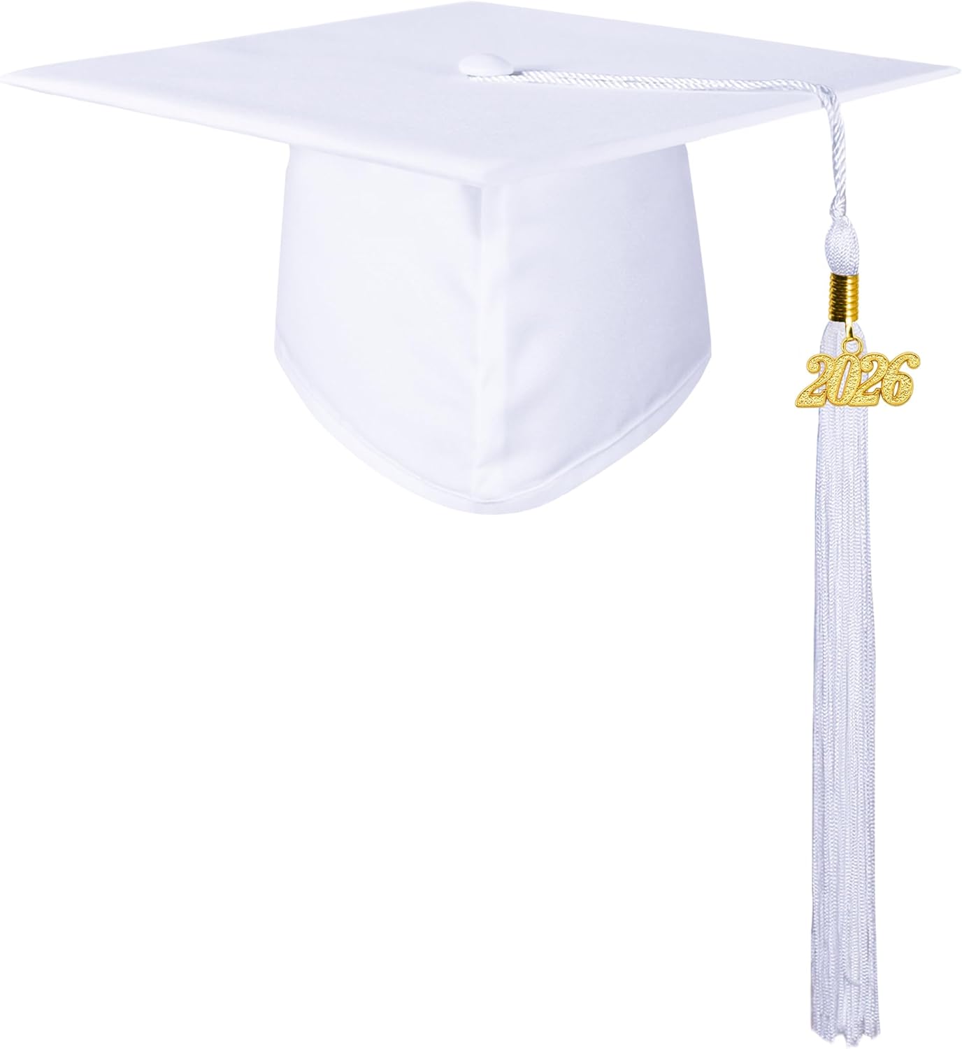 

Matte Graduation Cap with 2026 Tassel for High School & BachelorWM One Size белый