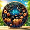 2d Flat 20*20cm, Popular Home Decoration, Autumn Pumpkin Wooden Circular Logo, Creative Decorative Plaque, for Home, Kitchen, Garden, Bar Decor.