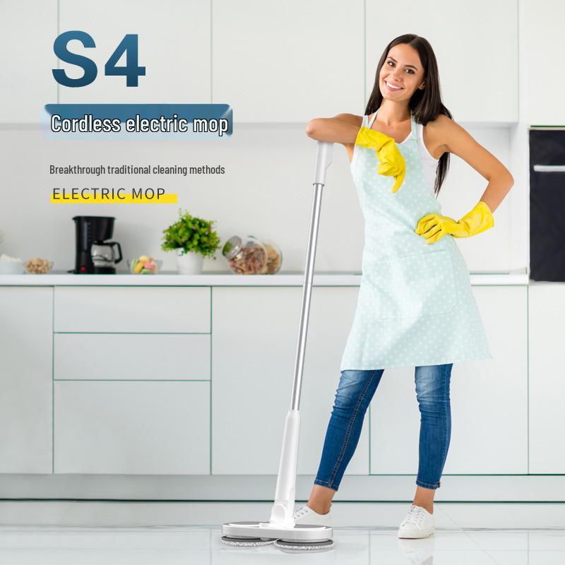 Wireless USB Rechargeable Floor Scrubber with Spray, Humidification, and Electric Mop Function