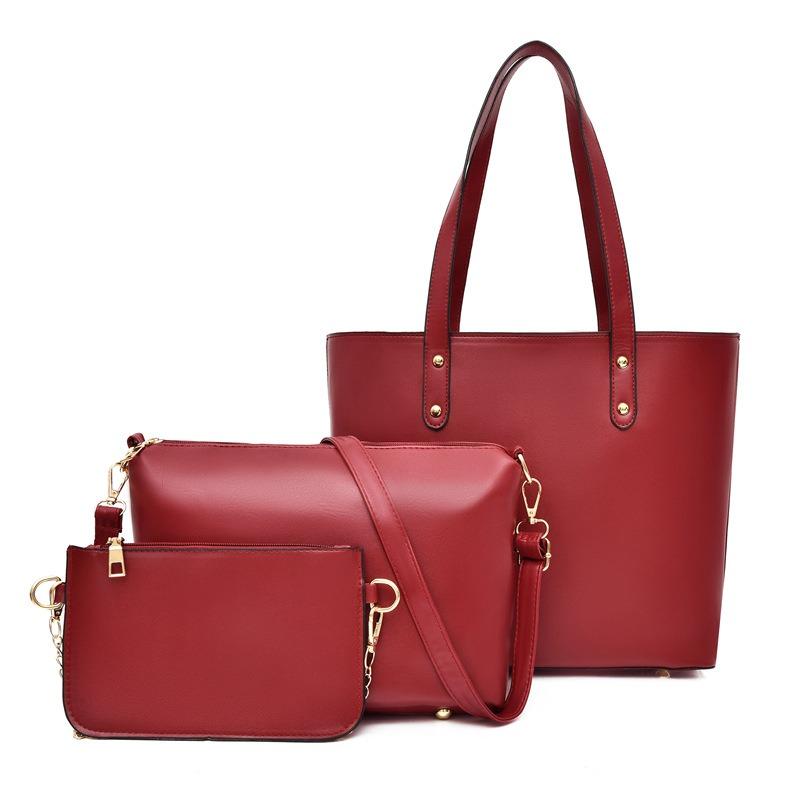 Bag Women's New Large Capacity Shoulder Bag Fashion Child and Mother Bag Three-piece Handbag