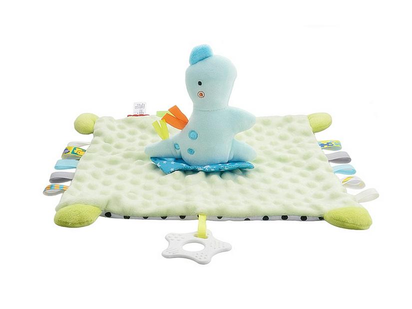 Funnyzoo Baby Animal Soothing Toy & Blanket with Teether and Rattle Bib