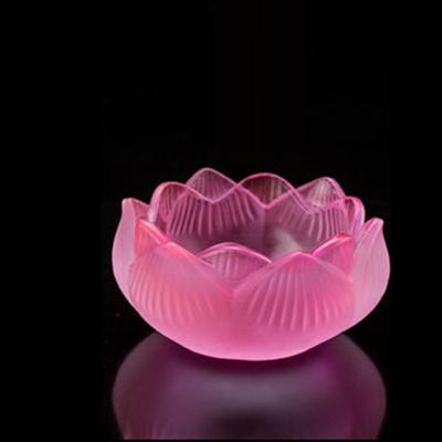 Seven Colors Crystal Incensee Burner Glass Lotus Candle Holders Handicraft Decoration for Home Buddha Mini Zen Cone Censer