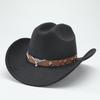 New Western cowboy hat, Tibetan wool top hat, men's and women's autumn/winter outdoor ox-head accessory, travel riding hat