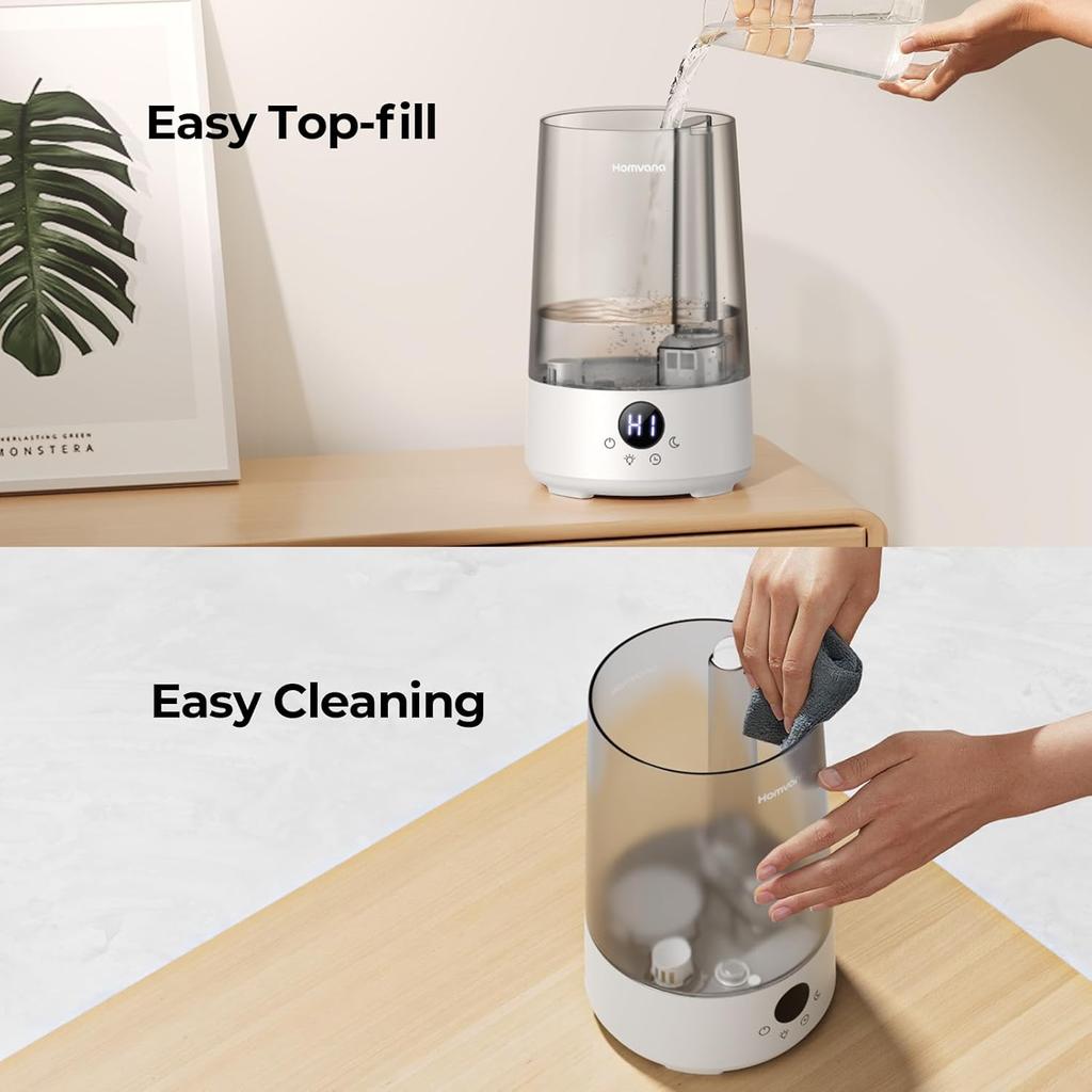 Homvana Air Humidifier for Bedroom 36 L 360° Cool Mist 34 H