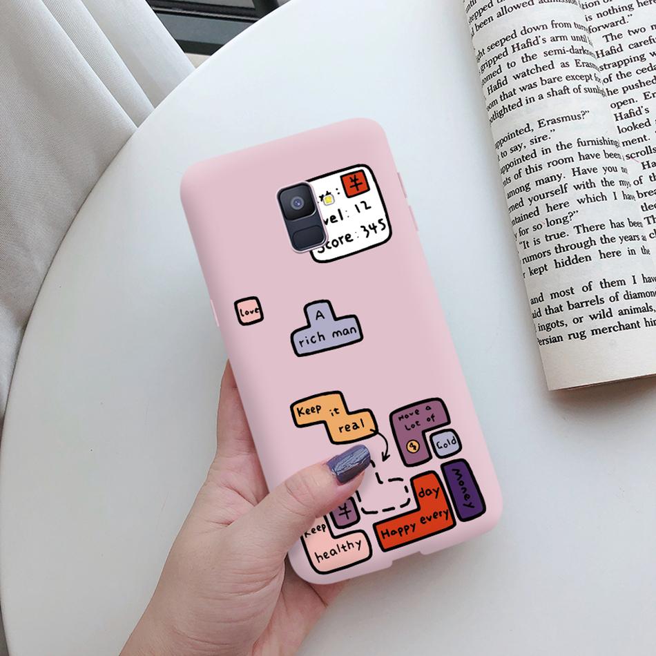 Love Heart Case For Samsung A6 2018 Cover A600F Silicon Tpu Phone Case For Samsung Galaxy A 6 A6 Plus 2018 A605F Case Cat Cactus