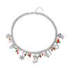 Fashion Christmas Metal Chain Necklace for Women Crystal Zircon Elk Santa Claus Snowman Bell Xmas Tree Pendant Choker Jewelry