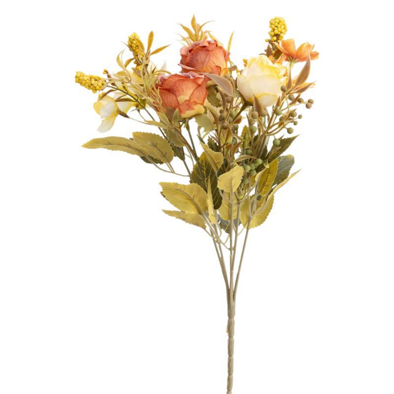 Autumn-Inspired Nordic Silk Rose Bouquet – Artificial Floral Decor for Home & Living Room