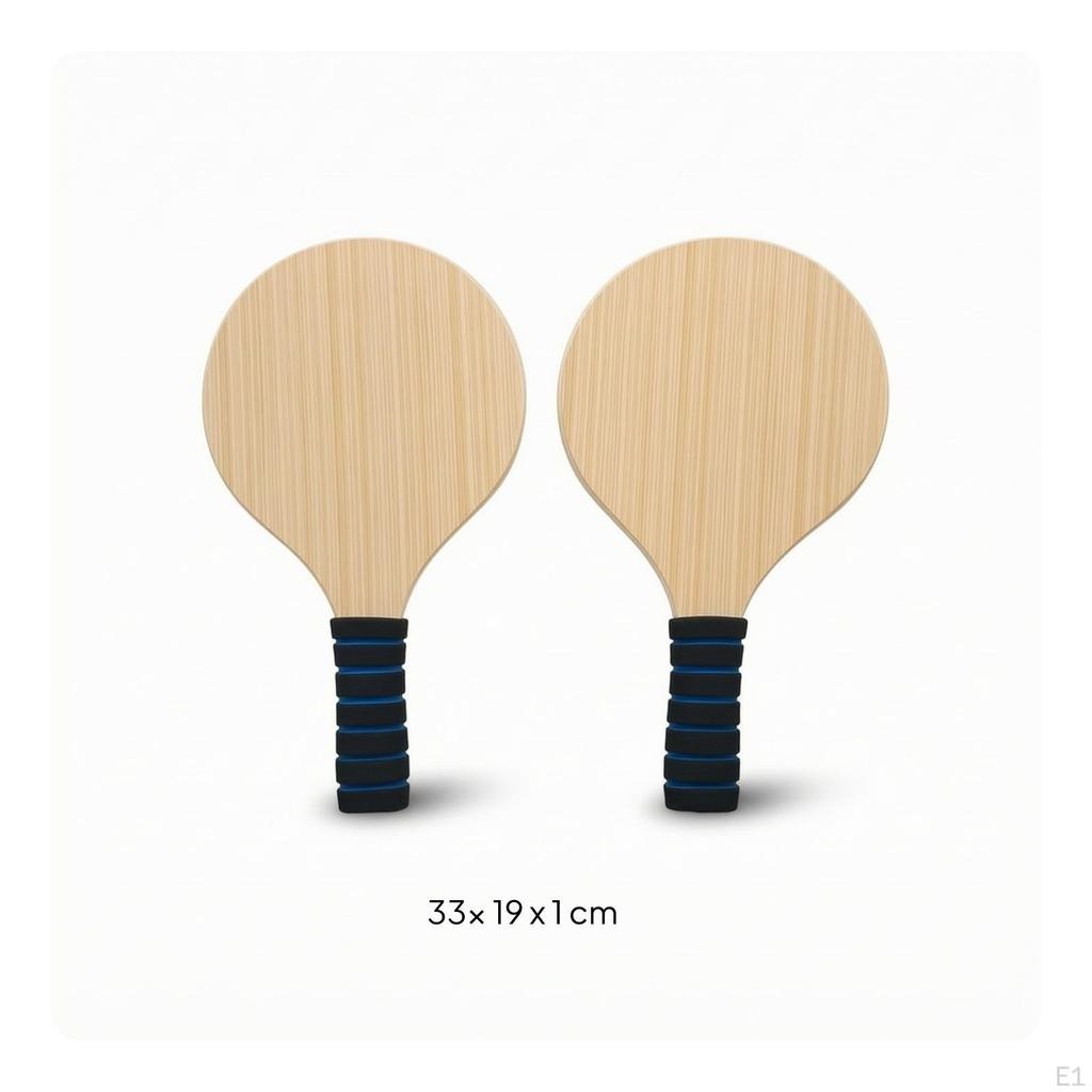 Wooden Beach Rackets Wood with Bag Paddle Set for Families, Adults, Park