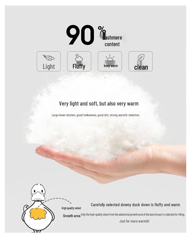 2025 Unisex Yellow Duck Down Jacket for Kids - Mid-Length, Thickened Winter Coat