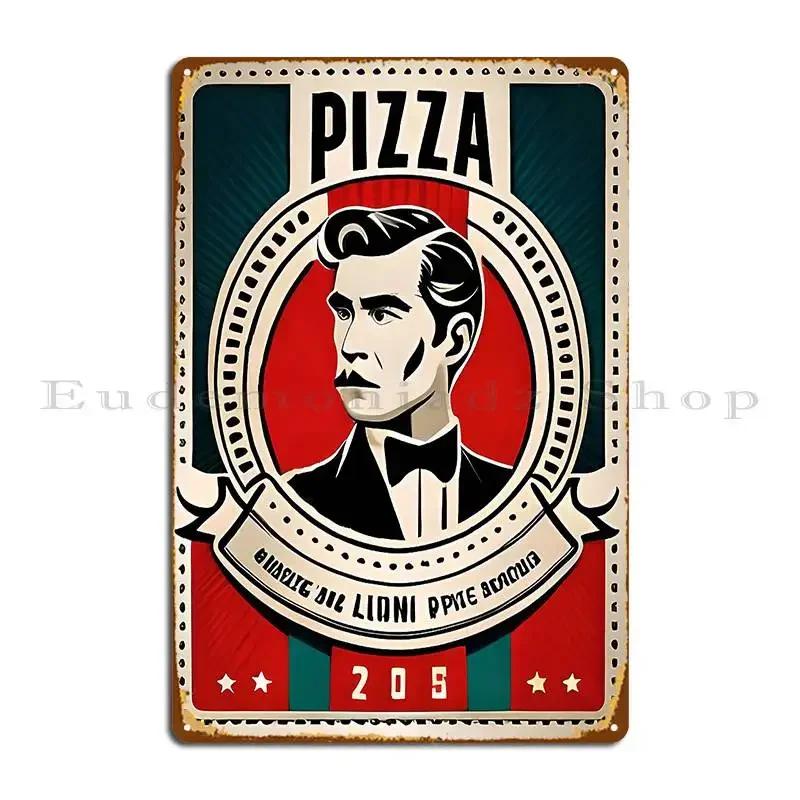 Pizza Reto Poster Metal Signs Custom Pub Wall Mural Create Mural Tin Sign Poster 20x30cm(7.8x11.8inch)
