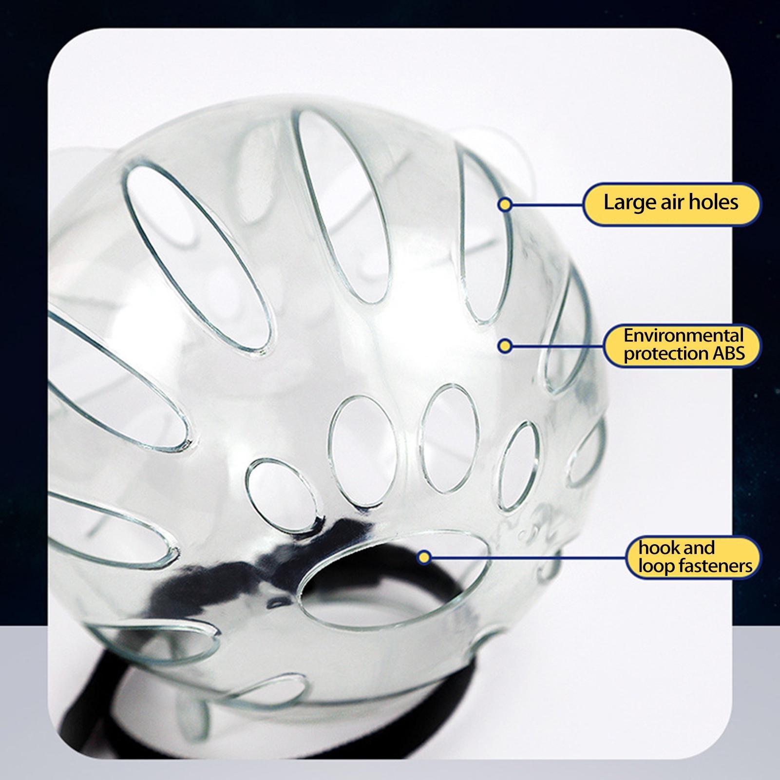 

Кошачий намордник, прочный, большой, в форме кошачьей головы, против царапин, аксессуары для домашних животных, прозрачный намордник для ухода за кошками, кошачий шлем Small прозрачный