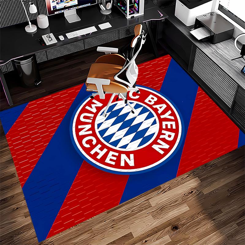 1pc FC Bayern München logo Print Area Rug - Soft,Washable Non-Slip Indoor Mat for Office Chairs,Living Room,Home Office Decorative Rug