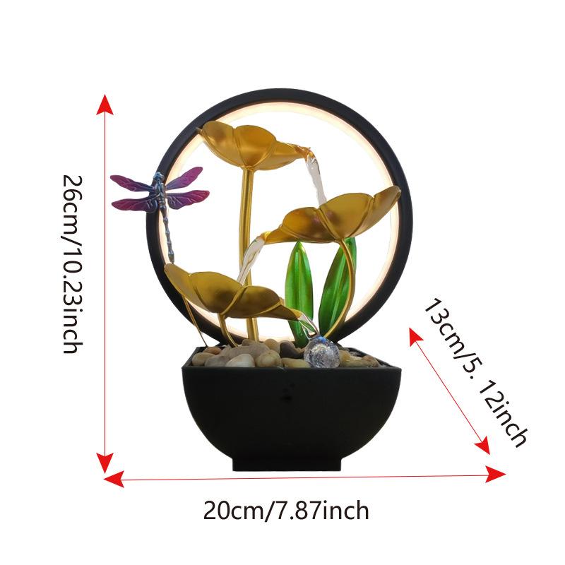 

Tabletop Waterfall Home Decor Desktop Fountain Ornaments with Light Relaxation Meditation Flowing Water Fountain Atmos Ornament