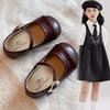 Girls' Solid Color Flats2026Spring and Summer New Models of Children's Loafers for Small, Medium, and Large Kids, Simple Children's Leather Shoes,