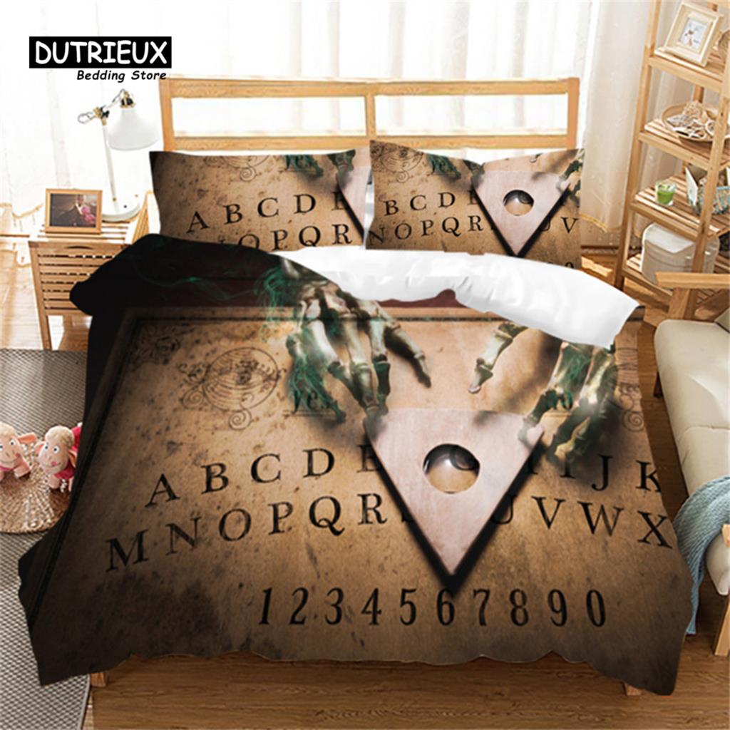 Soft Poker Bedding Set Retro Player Card Game Tarot Print Duvet Cover For Kids Boys Girls Teens Geometric Pattern Pillow Shams