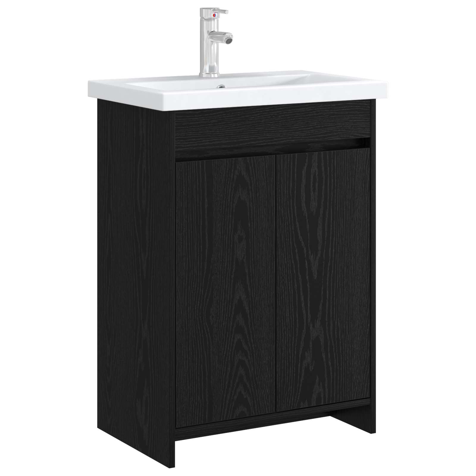 Badezimmer-Waschtischunterschrank Schwarzeiche 56 x 37,5 x 81 cm Spanplatte