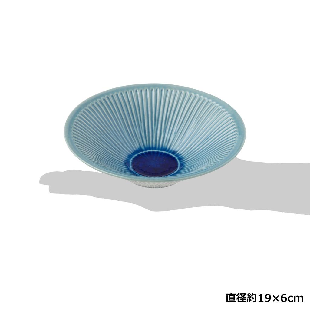 TOKI1919 MINOYAKI Turkish Glazed Japanese Cuisine Traditional Shinogi Carving Deep Mino 19 x 6 Suitable for Japanese and Ryokan Microwave and