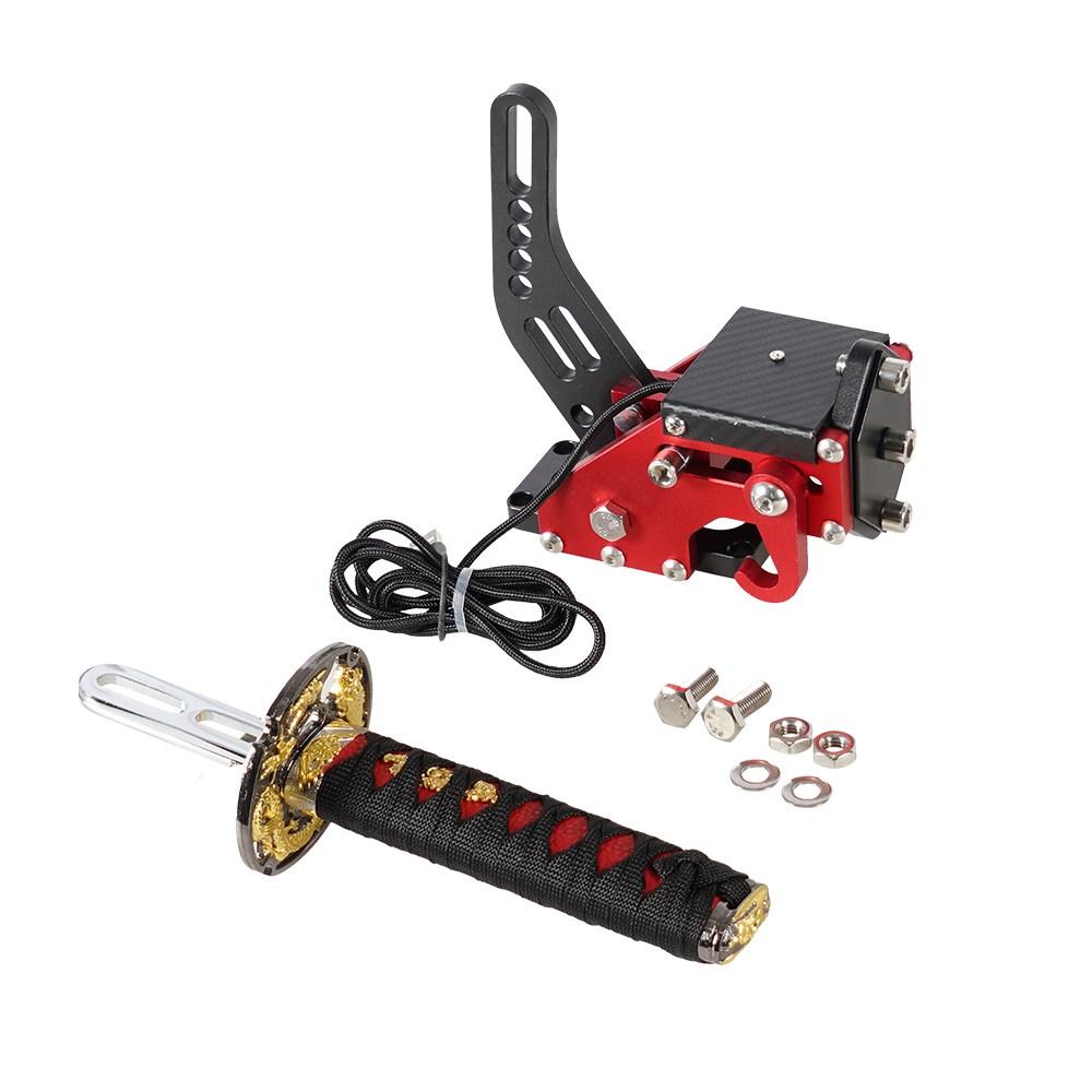 15CM/26CM Katana Handbrake Samurai Sword Handbrake For USB G25/27/29 T300 T500 PC SIM Racing Games Black&Red without Clamp