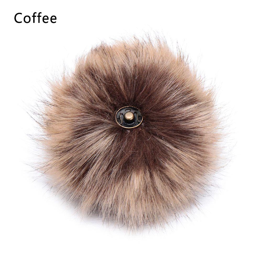 12 cm Kleidungsstück Druckknopf Faux Fuchspelz Strickmütze Bommel Ball Taschen Zubehör Hüte Dekor Haarball