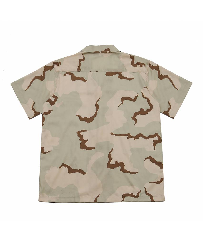 ARCANE FUNK Relaxed Camo Half Shirt Beige
