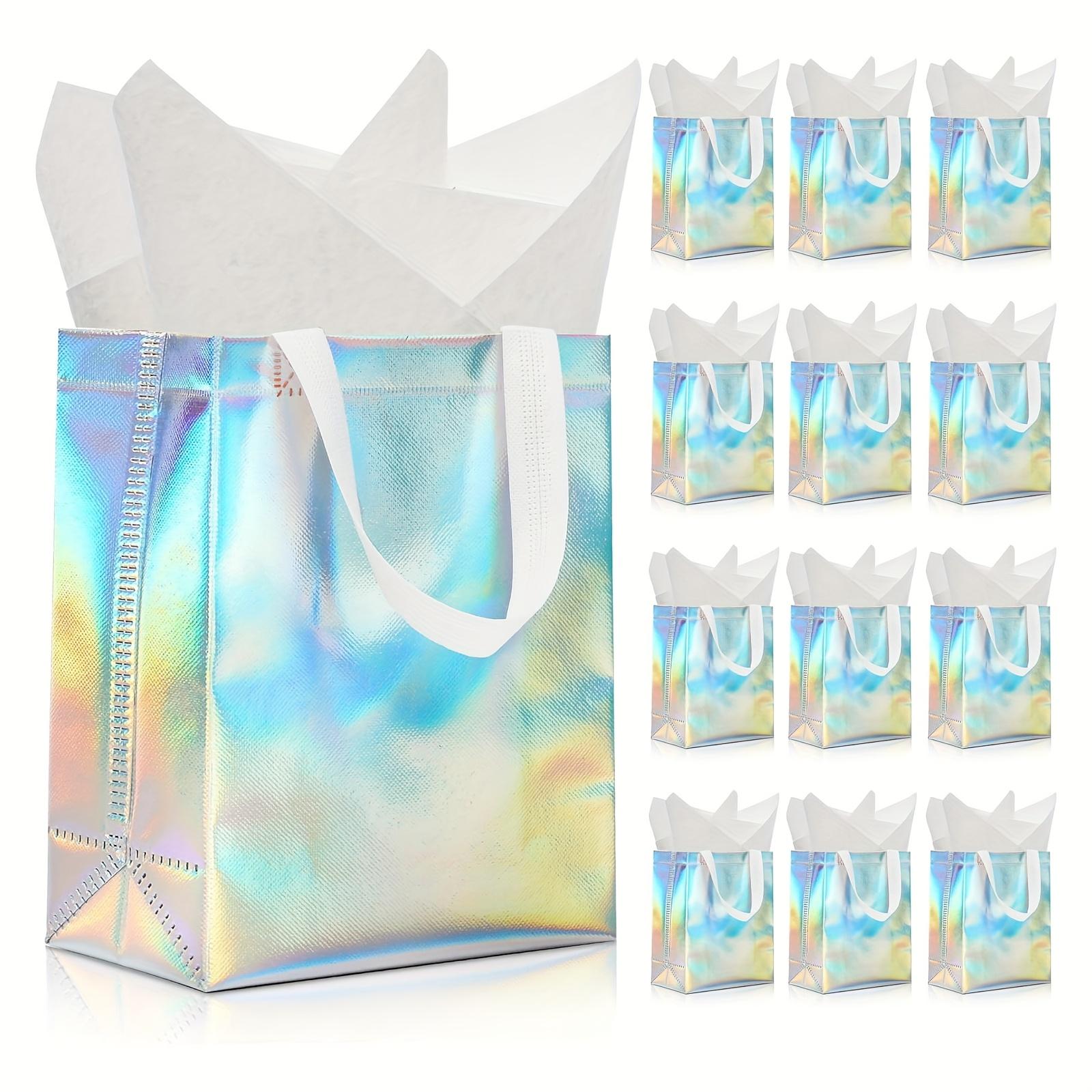 

12Pcs Holographic Gift Bag Set With Handles, 12 Reusable Gift Bags, Party Gift Bags, Used For Weddings, Baptisms, Birthday Parties, Graduation 12Pcs gift bags