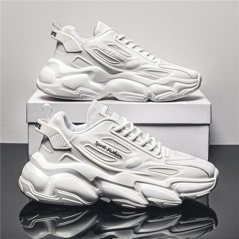 

Мужская обувь лето универсальная досуг молодежная беговая нескользящая для путешествий спортивная толстая подошва с внутренней высотой увеличение маленькая белая папа модная обувь 44