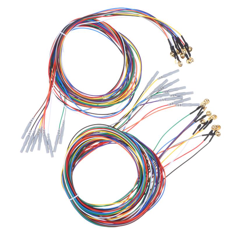 Brain Electrode EEG Wire 10Pcs Flexible High Sensitivity DIN1.5mm Color Coded for Sleep Monitoring Research