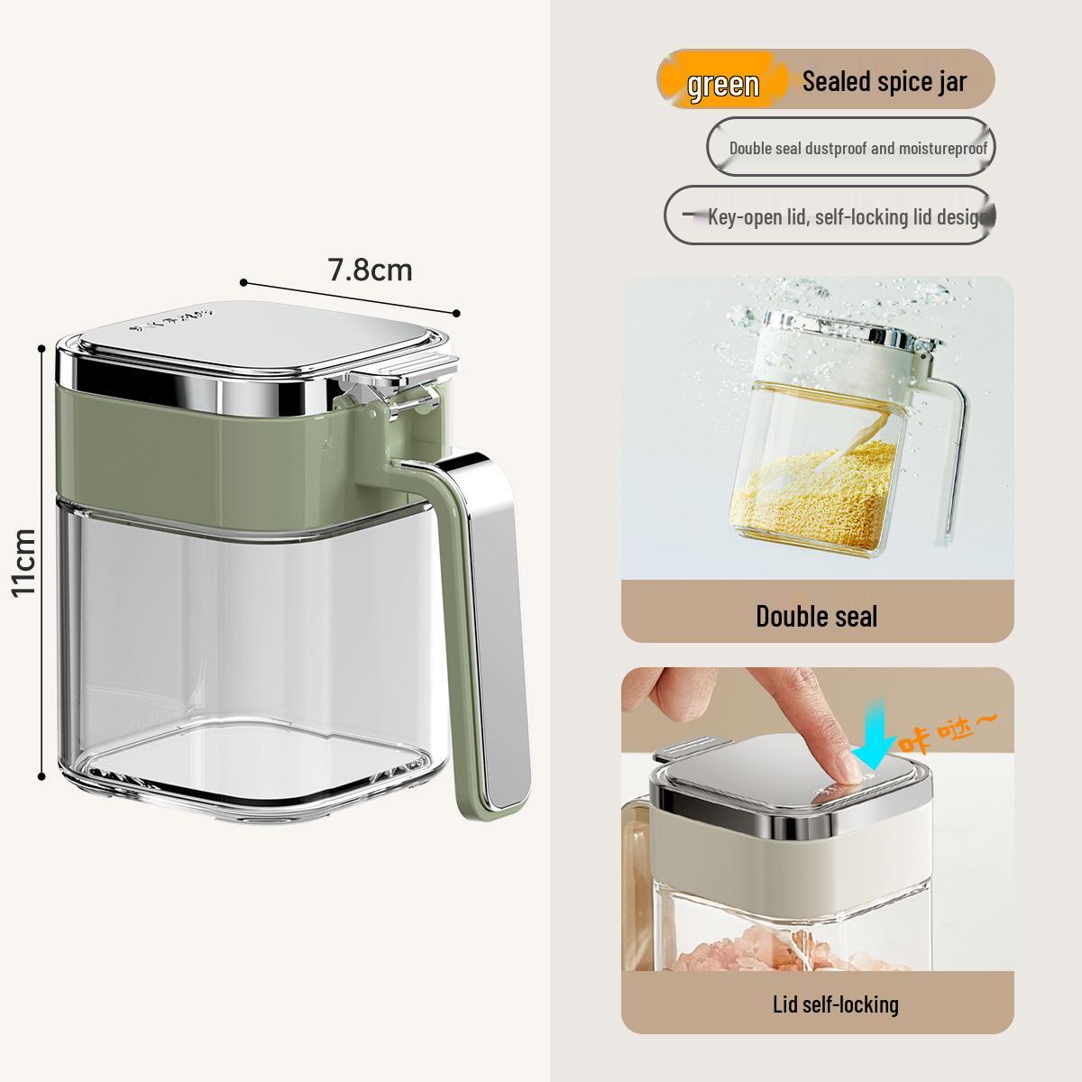 Стеклянный набор герметичных банок для специй с защитой от влаги - Бытовые количественные бутылки для соли и специй