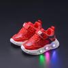 New Arrival LED Light-Up Spider Web Leather Sneakers for Boys