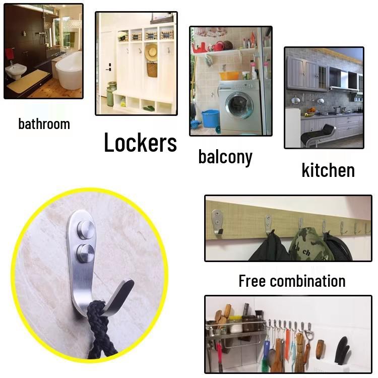 Stainless Steel Single Clothes Hook for Bathroom, Kitchen, or Toilet