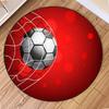 Football-Themed Round Rug Machine Washable Indoor Outdoor Mat Use Perfect for Office Bedroom Laundry Room Stain Resistant Rugs