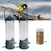 2 Set Bird Tube Feeder Plastic Transparent Hanging Finch Feeder Garden Decoration With 2 Vents 2 Ports