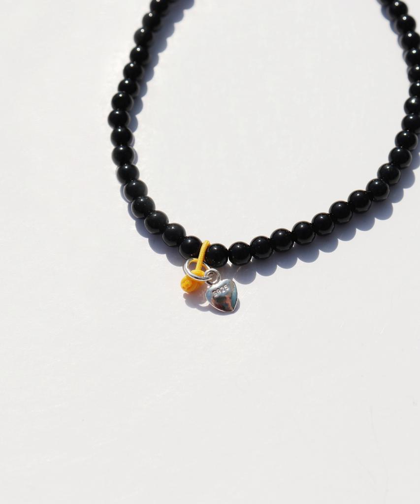 Bonbeau My Daisy Charm Onyx Bracelet Silver 925 Daisy Charm Black Onyx Bracelet