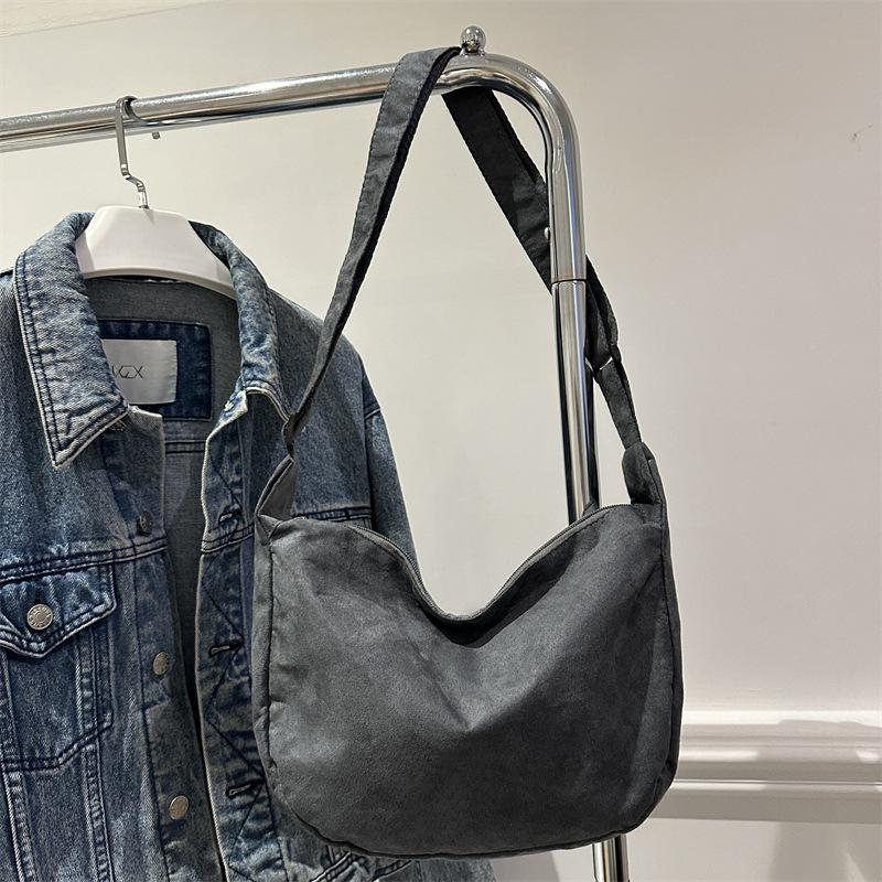 

Casual messenger bag 2025 new simple large-capacity Oxford cloth underarm tote bag high-value women s bag shoulder bag сірий колір