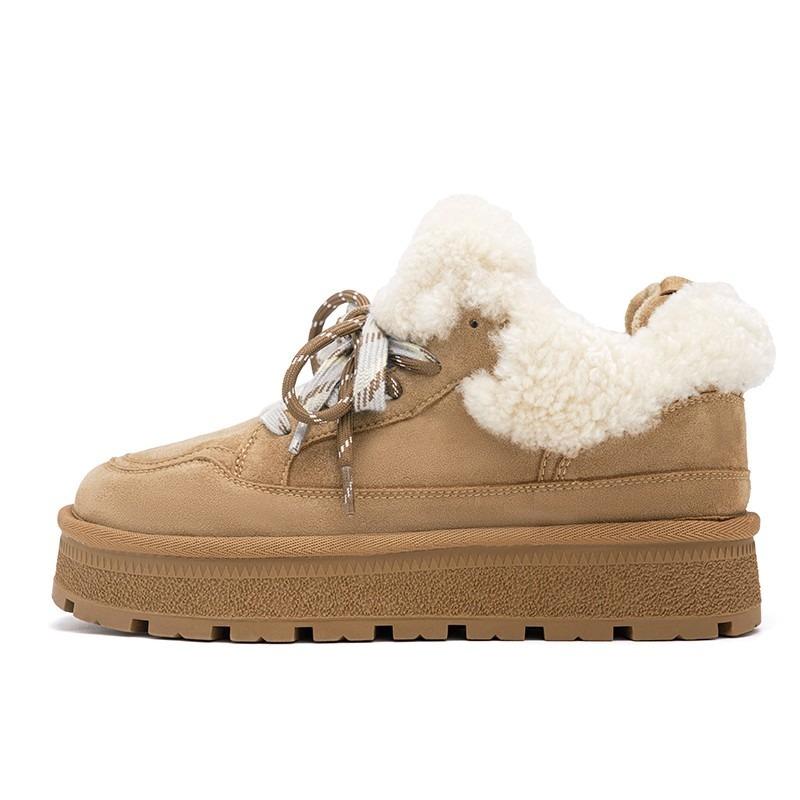 Fur Flats Ankle Suede Platform Snow Women Boots Brand Plush Cotton Shoes Casual Sneakers Winter 2025 Trend Warm Cozy Botas Mujer