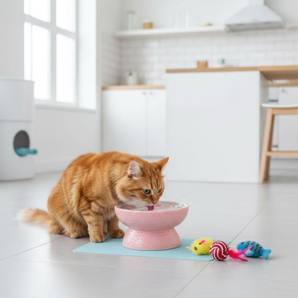 Schräge Katzenfutter-Schale Anti-Verschüttung Erhöhte Katzenfutter-Schale Keramik-Tiernapf Leicht zu Reinigen Erhöhte Langsamfresser-Schale Rutschfest