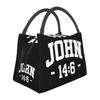 Lunch Bag Women Catholic Bible John 14 6 14:6 Insulated Cooler Bag Portable Picnic School  Canvas Lunch Box Bento Pouch