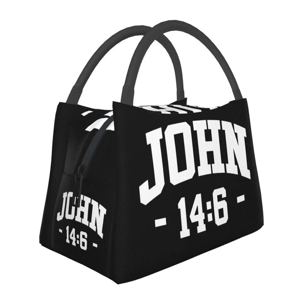 Lunchtasche Damen Katholische Bibel Johannes 14 6 14:6 Isolierte Kühltasche Tragbar Picknick Schule Canvas Lunchbox Bento Beutel