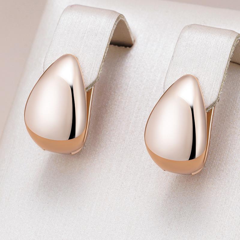 Modă Cercei Lungi Ovali Mari Maro Zircon Natural Pentru Femei Simpli Culoare Aur Roz Mireasă Nuntă Bijuterii Fine