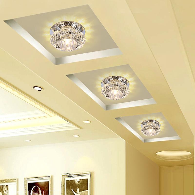 Aisle Flush LED Ceiling Lamp Living Room Crystal Corridor Aisle Lights LED Ceiling Lights